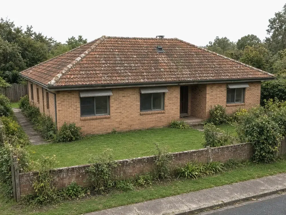 Terracotta tiled roof before